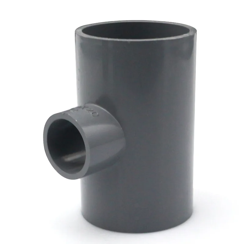 PVC Water Pipe Reducing Tee 20 25 32 40 50 63 75 90 110 Reducing Tee Grey