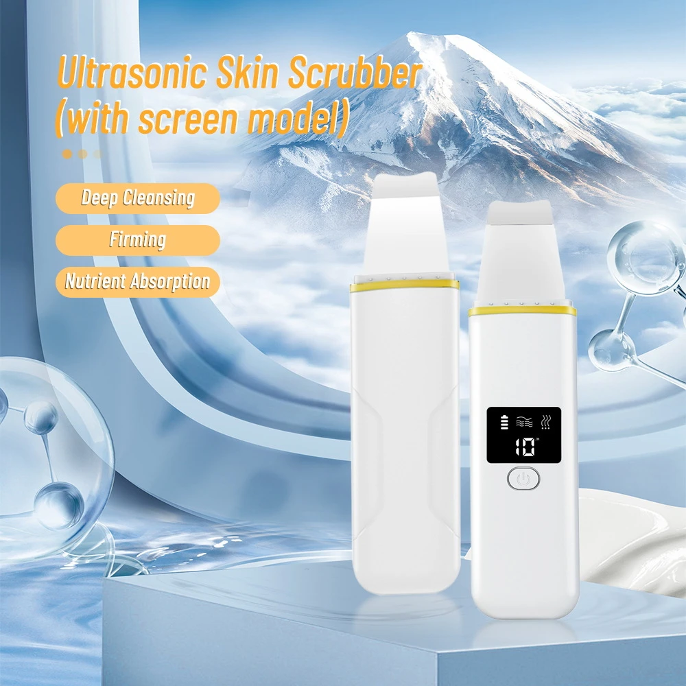 Uitgerust scherm Mee-eter Remover Pore Cleaner Ultrasone Huid Scrubber Gezicht Spatel Gezichtshuid Peeling Schraper