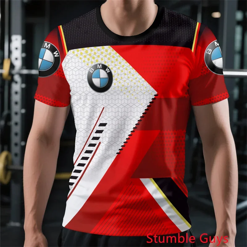 

Summer Men's BMW Short Sleeve T-shirt Motorcycle Racing Sports Street Style Graphic Cool Casual Wear​