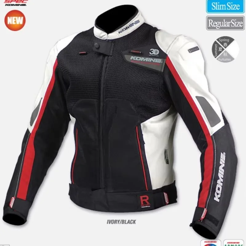 Komine Jk092 Motorcycle Jacket Rider Riding Clothing Mesh Nylon Cross-Country Racing Motorbike Jacket Breathable Comfortable