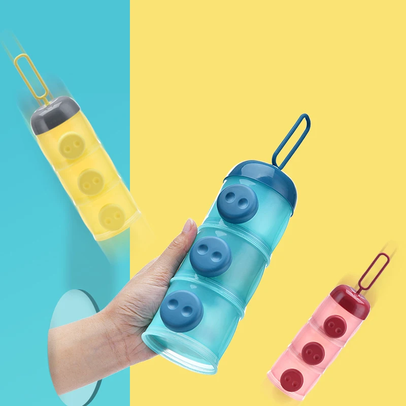 صندوق تخزين مكون من 3 طبقات، مقصورات مسحوق الحليب ذات الطبقات المستقلة، صندوق تخزين المواد الغذائية، حاوية أغذية الأطفال مناسبة للسفر #2