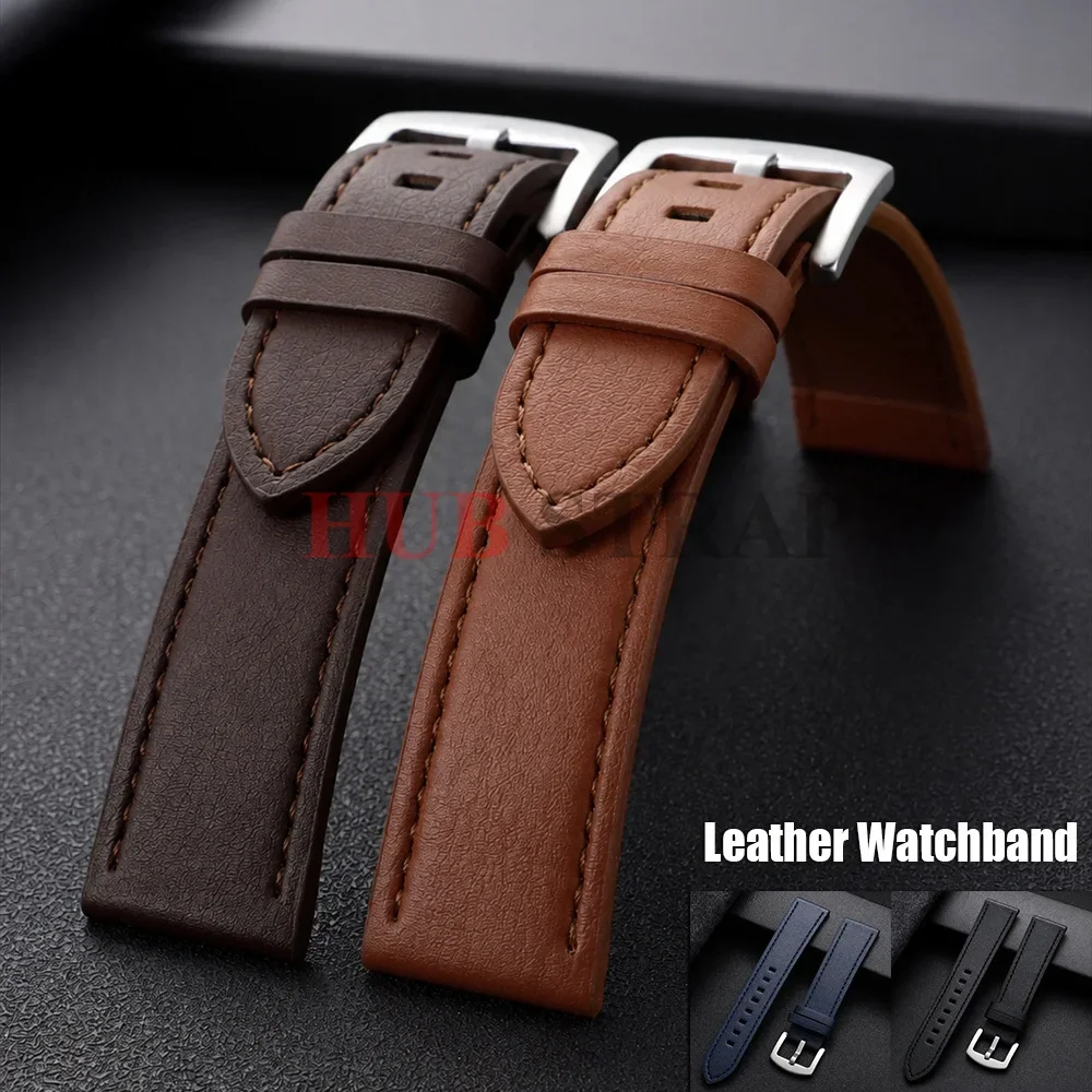 22mm Fashion Brown Black Blue Leather Watch Band for huawei Watch4 GT2/3/4 Smartwatch Straps for Samsung Galaxy Watch3 Gear S3