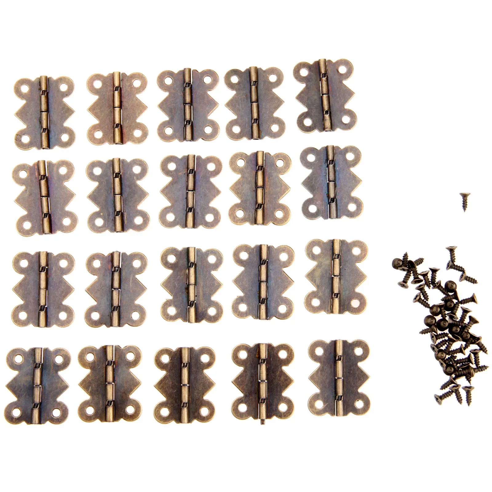 20pcs Butterfly Style Hinges Antique Bronze Vintage Wood Jewelry Box Wine Case 25*20mm Hardware w/screws Furniture Accessories