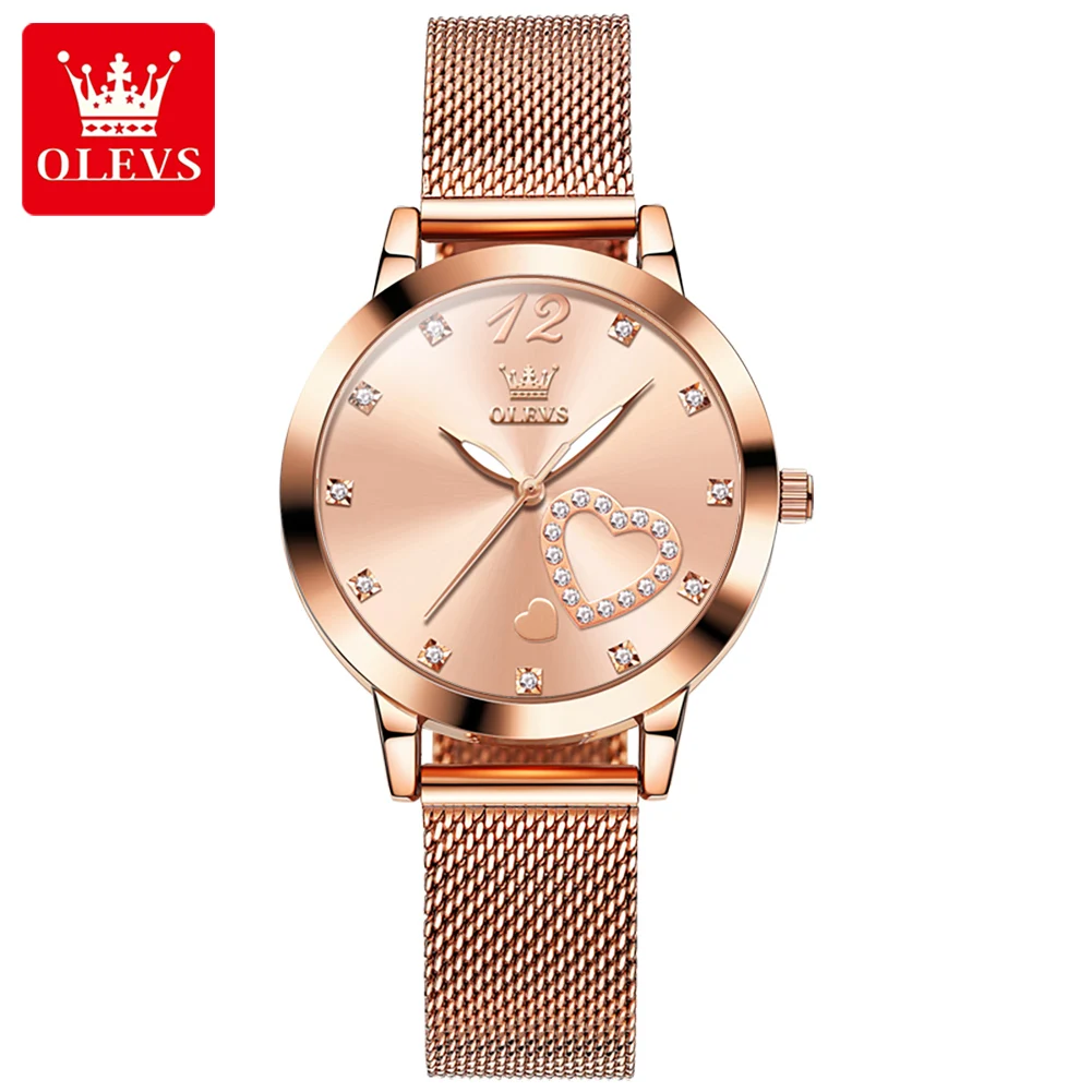 

OLEVS Women Quartz Watch Fashion Rose Gold Waterproof Womens Dress Watches Top Brand Luxury Diamond Wristwatches Reloj Muje