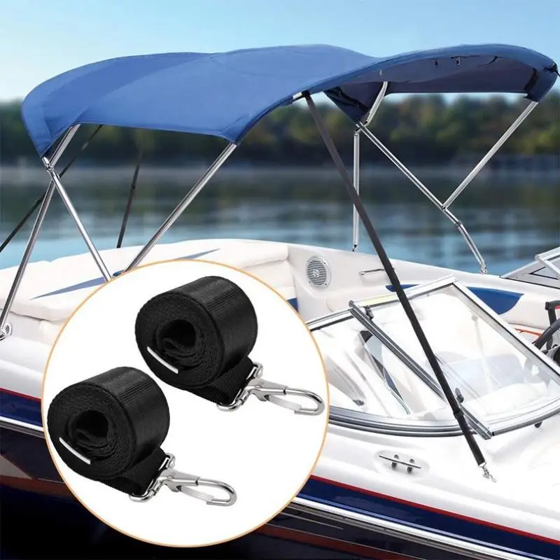 Boat Canopy Securing Straps Weatherproof Adjustable Marine Webbing Strap with Loop for Marine Accessories