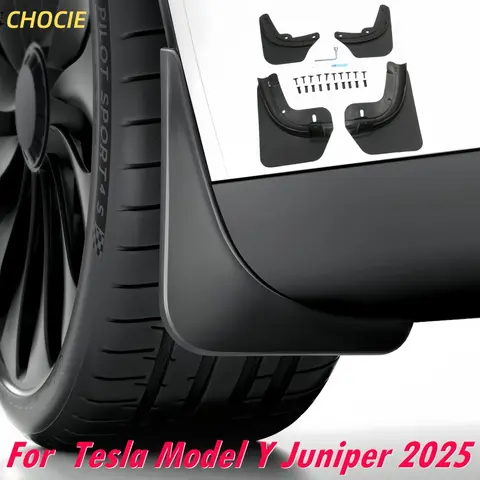Tesla Model Y Juniper 2025 용 4PCS 유연한 TPE 머드 플랩 드릴링 필요 없음 모델 Y 2026 용 전천후 머드 가드 바디 키트
