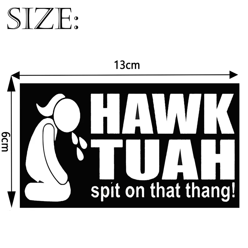 Hawk Tuah lidah sticker vinil anak perempuan, stiker vinil virus lucu untuk mobil, truk, kotak, Laptop tahan air stiker mobil