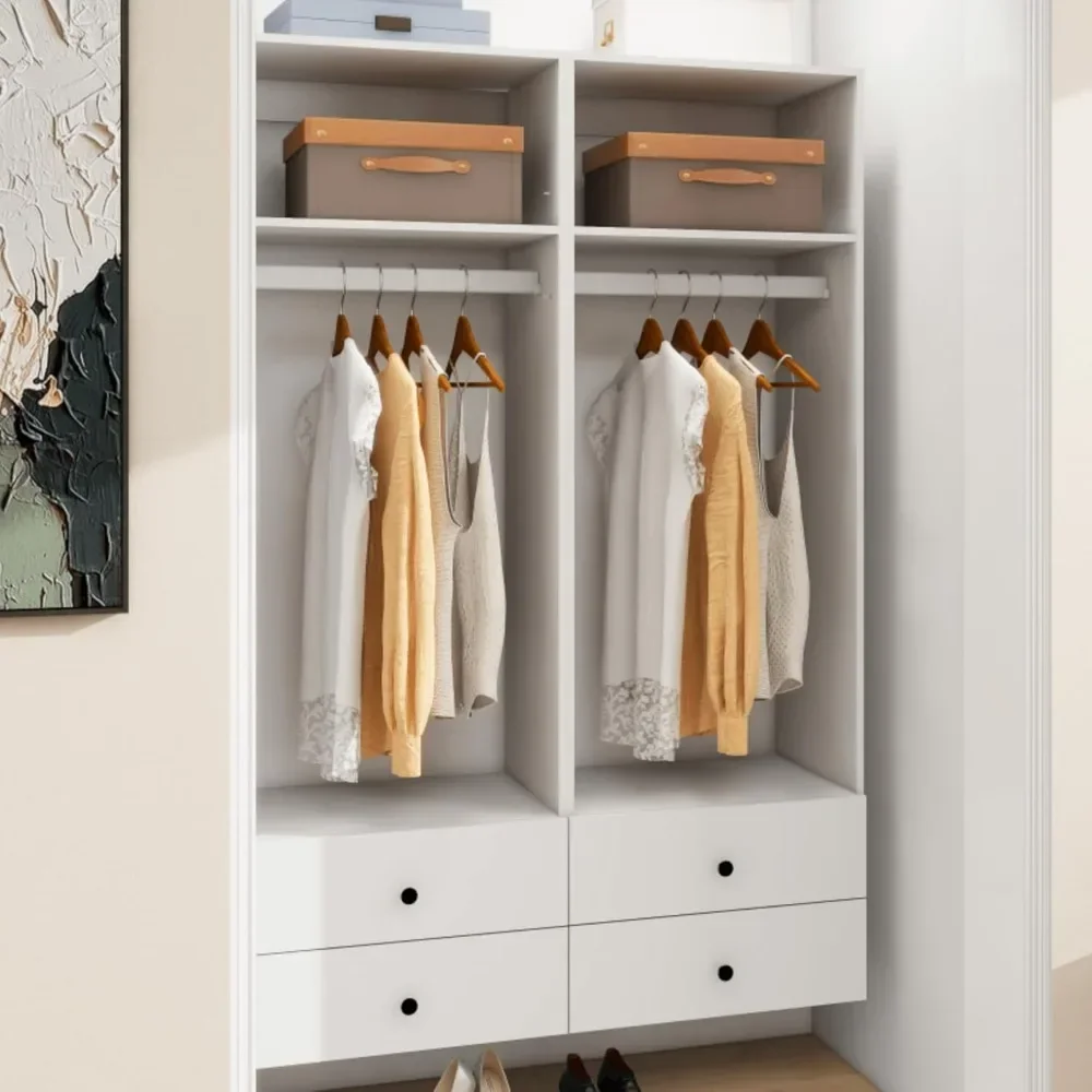 

71"H Closet System with Drawers, Closet Organizer System with Shelves, Wooden Walk in Closet Organizers and