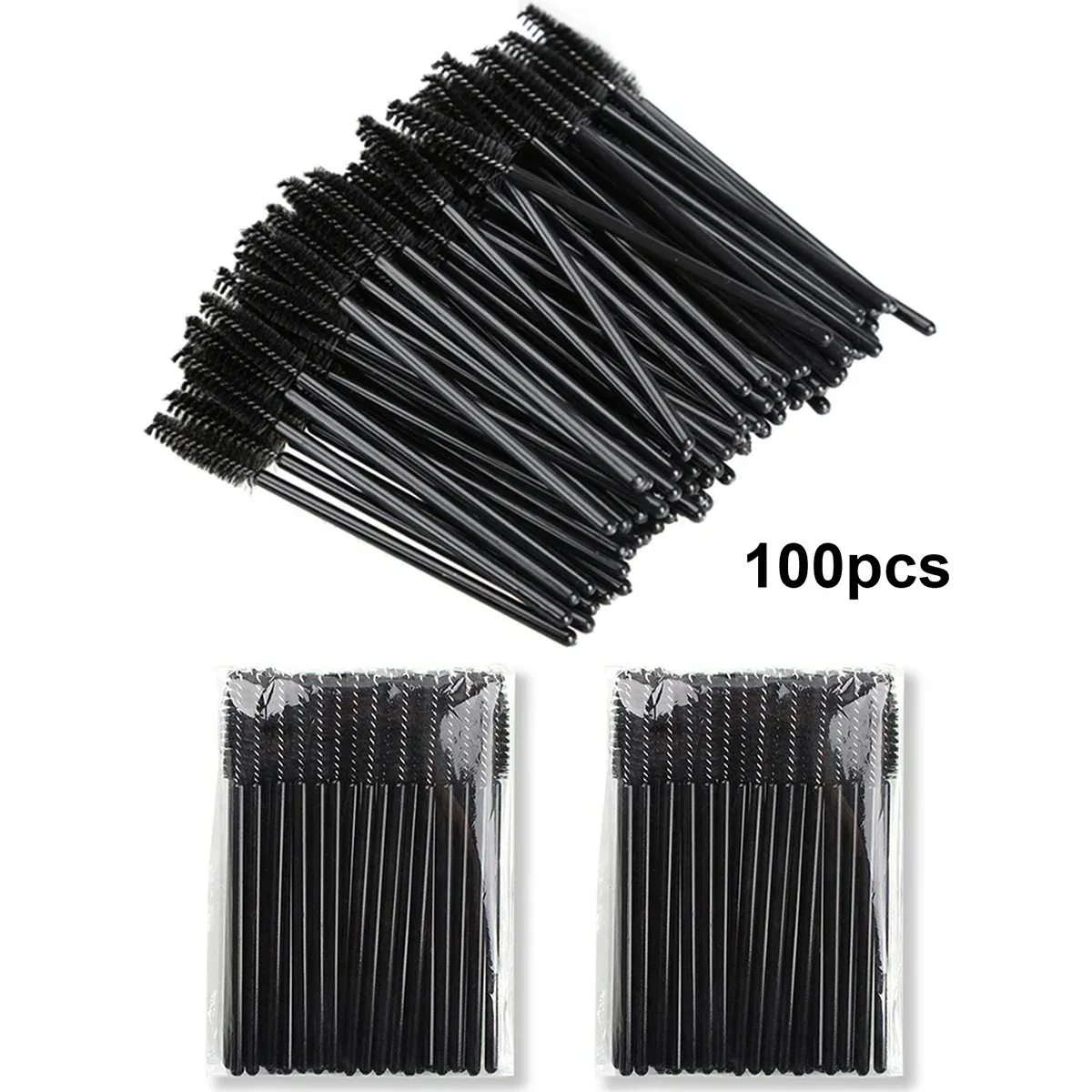 100 Stück Einweg-Wimpernbürsten Spoolies Micro Lash Mascara Wands Kämme Großhandel für Wimpernverlängerung Make-up Kosmetikwerkzeuge