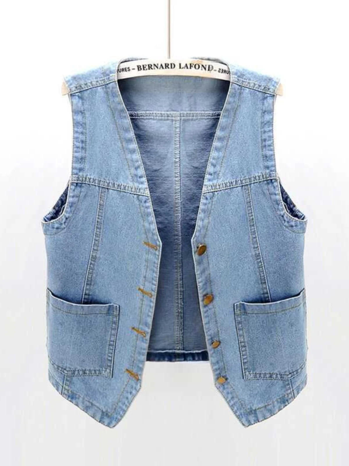 

Винтажный гонконгский женский джинсовый жилет Svel, весенне-осенняя верхняя одежда с v-образным вырезом, повседневная деталь на пуговицах для поездок на работу