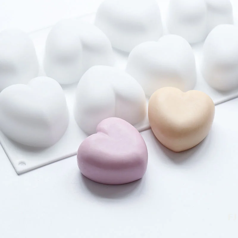 

[YU]8 Holes Heart Shape Silicone Molds 3d Handmade Soap Molds Soap Making Fondant