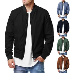 Europe and the United States new men's pilot jacket spring and autumn cross-border leisure trend large size men's zipper jacket