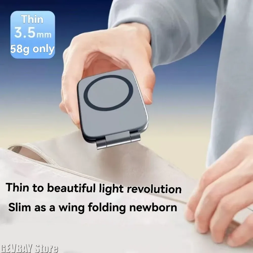 

Vacuum Magnetic Phone Holder Alloy ABS Material Ultra Thin Foldable Anti Shake Bracket Support Car Navigation Desktop Use