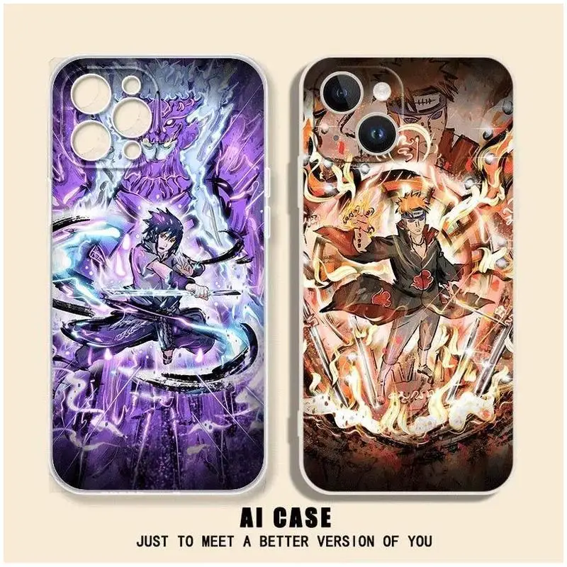 Naruto Anime Phone Case Soft Silicone Male and Female Gift Iphone 15 16 17 Student Gift Cartoon Printed Phone Case Anti Drop New