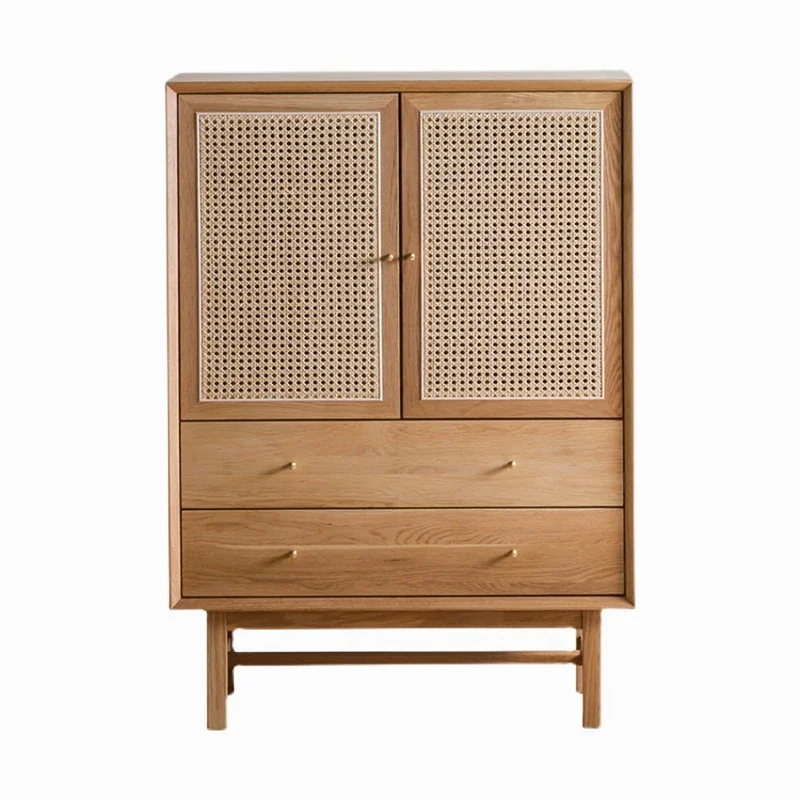 

Storage Cabinet Rattan Bedroom Drawer-Style Locker Wall-Mounted Chest of Drawers