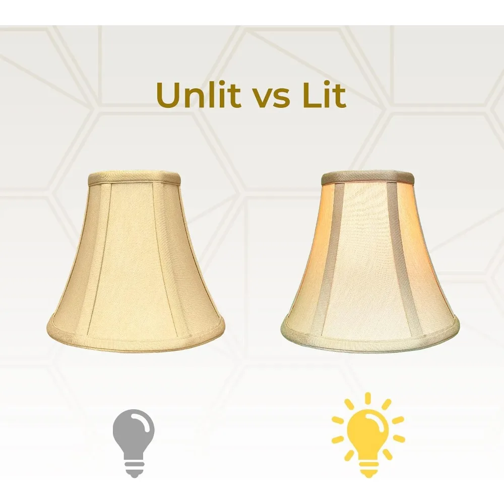 مجموعة غطاء مصباح الجرس الأساسي بمشبك دائري مكونة من 2، 4 × 8 × 7.25 بوصة، لمسة نهائية ذهبية عتيقة، تصميم جرس حقيقي