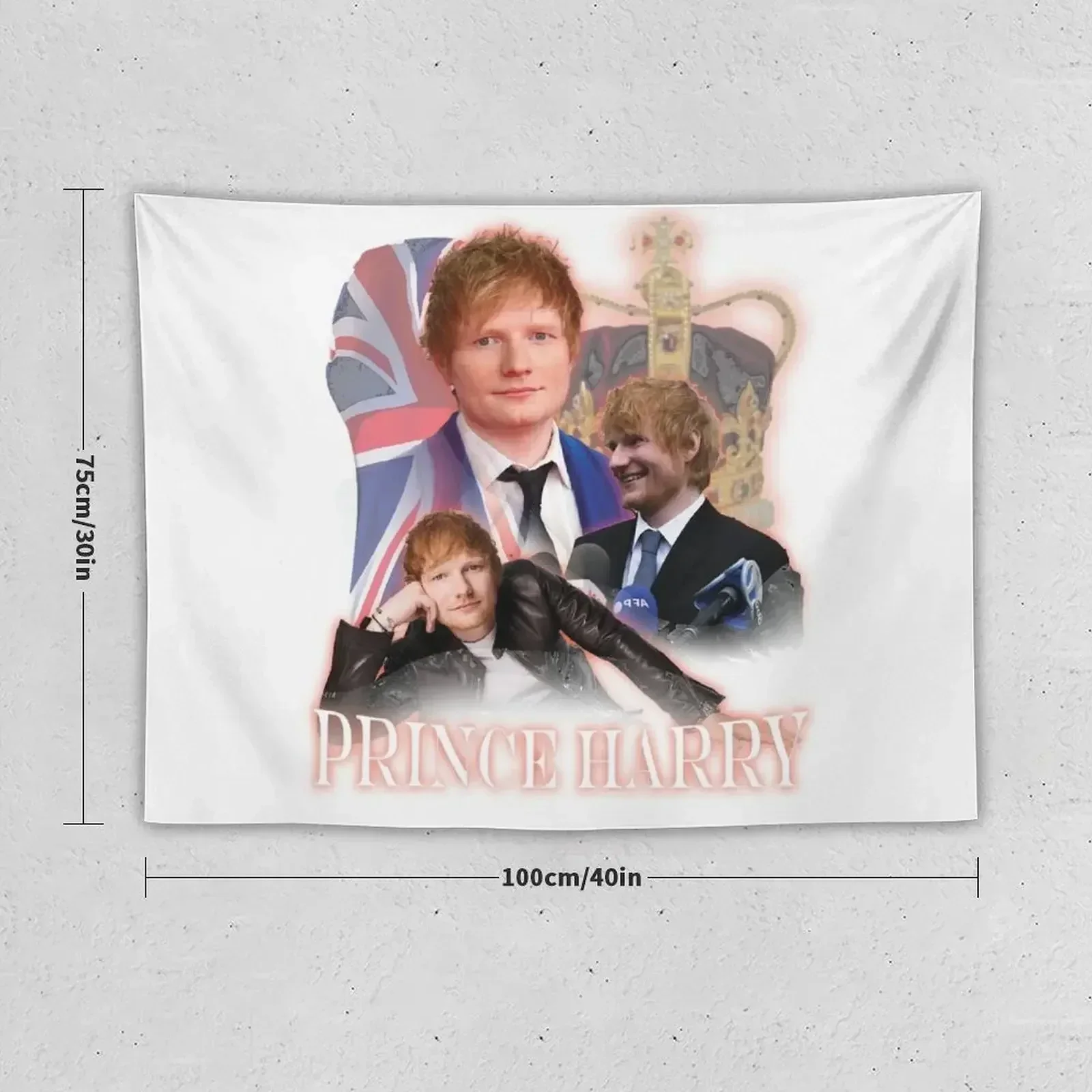 Prince Harry Parody T-shirt Vintage collage Tapestry Decoration For Home Room Decoration Korean Style Tapestry