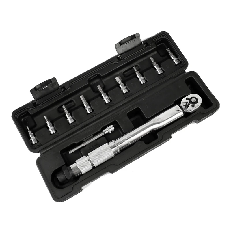 

11 PCS Precise Scale Torque Wrench Set 1/4Inch Drive Ratchet Repair Toolbox Kit 5-25Nm Quick-Change For Car Durable Easy Install