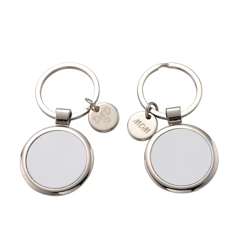 Blank Heat Transfer Keychain Love  Dad Mom Sublimated Decorative Pendant Father's Day Mother's Day Keychain
