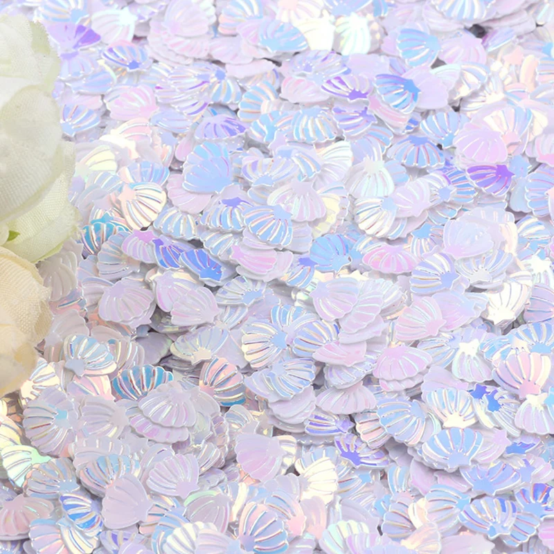 15g/pack Iridescent Glitter Shell Confetti For Kids Girls Mermaid Theme Birthday Party Decoration Baby Shower Table Scatter 7MM