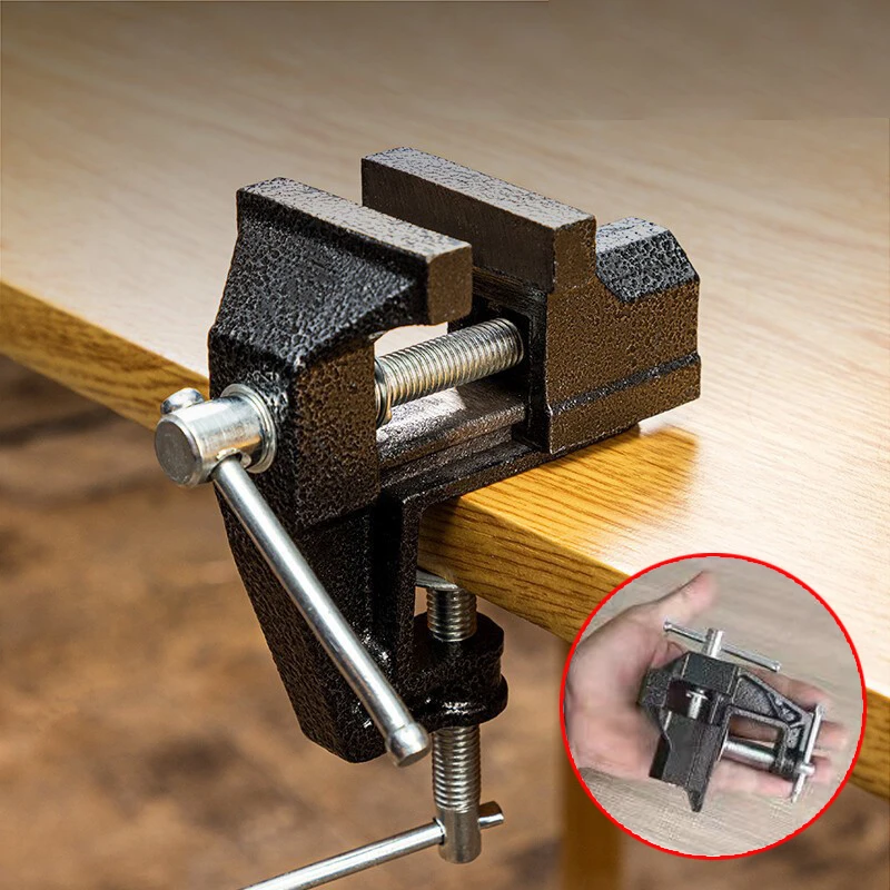 Household Mini Table Vise Table Vise Micro Clamp With Anvil Table Can Knock Carbon Steel Explosion-Proof Handmade Diy Tools