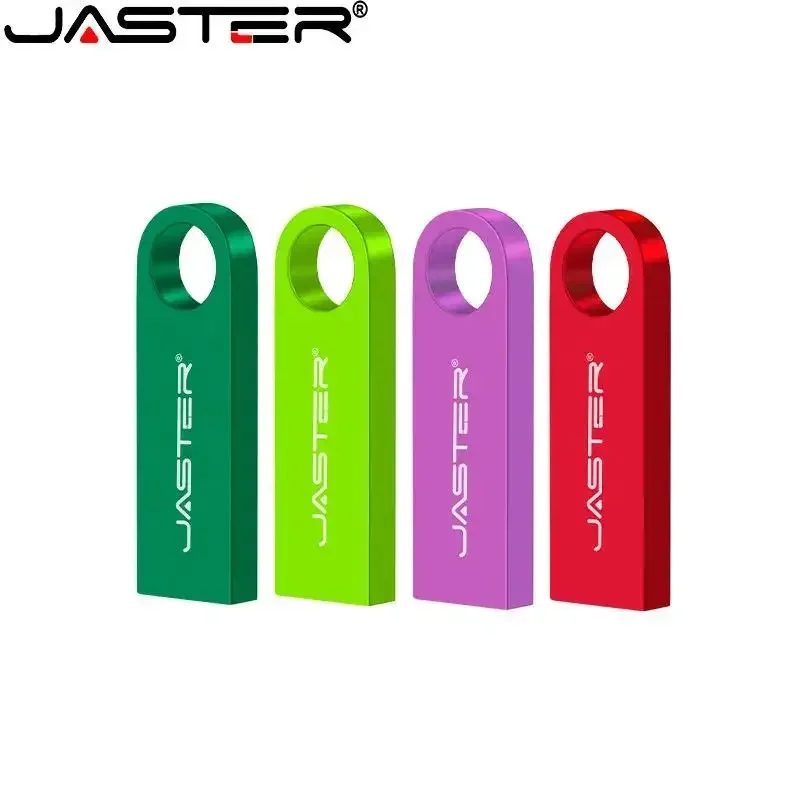 JASTER USB 2.0 Flash Drive Metal 64GB Black 32GB High speed Pen drive 16GB Memory stick Free key chain U disk 8GB 4GB For Laptop