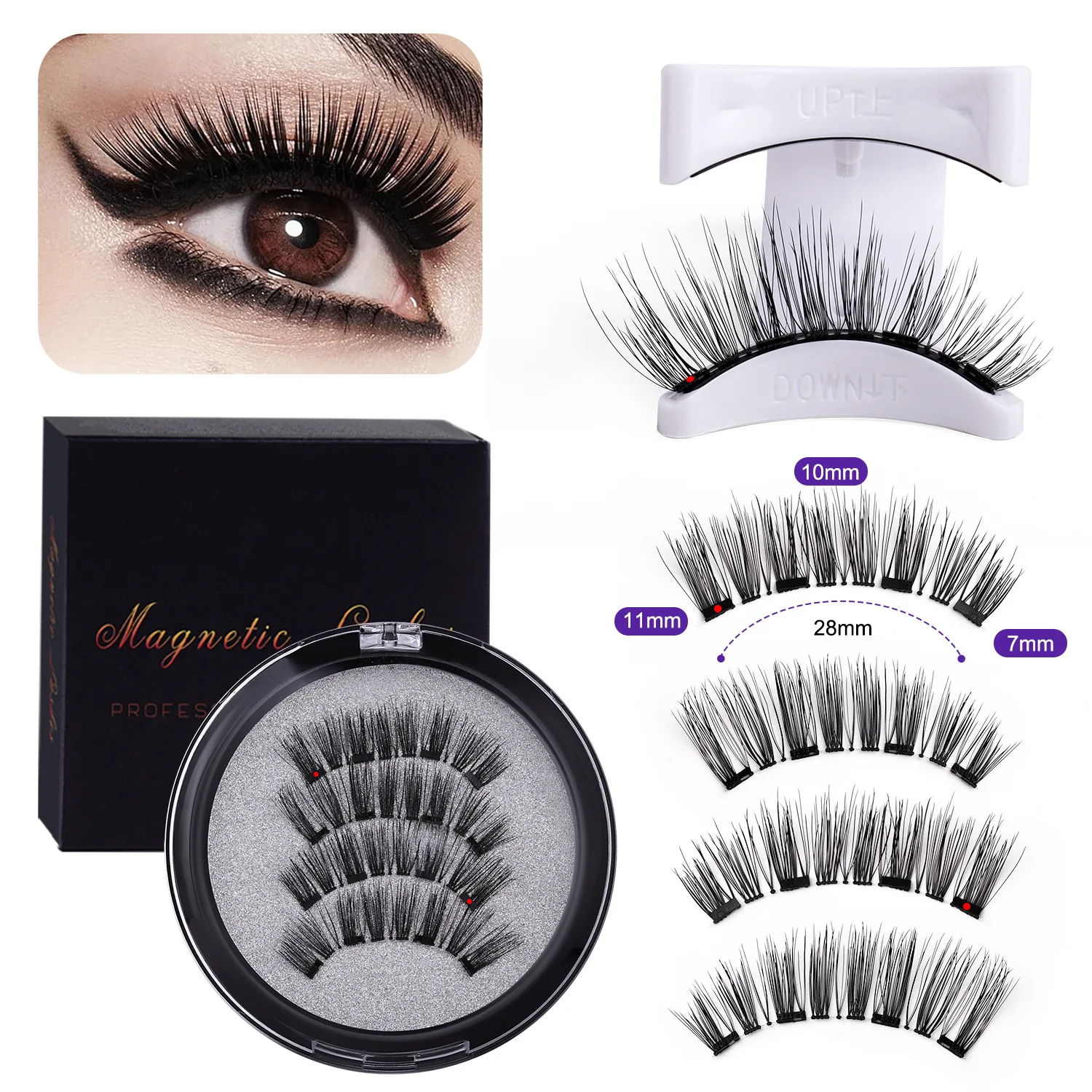 Soft Magnetic Eyelashes No Glue Needed Reusable Natural Look 3D Lashes Easy Apply Soft Magnetic Lashes Kit for Eye Makeup