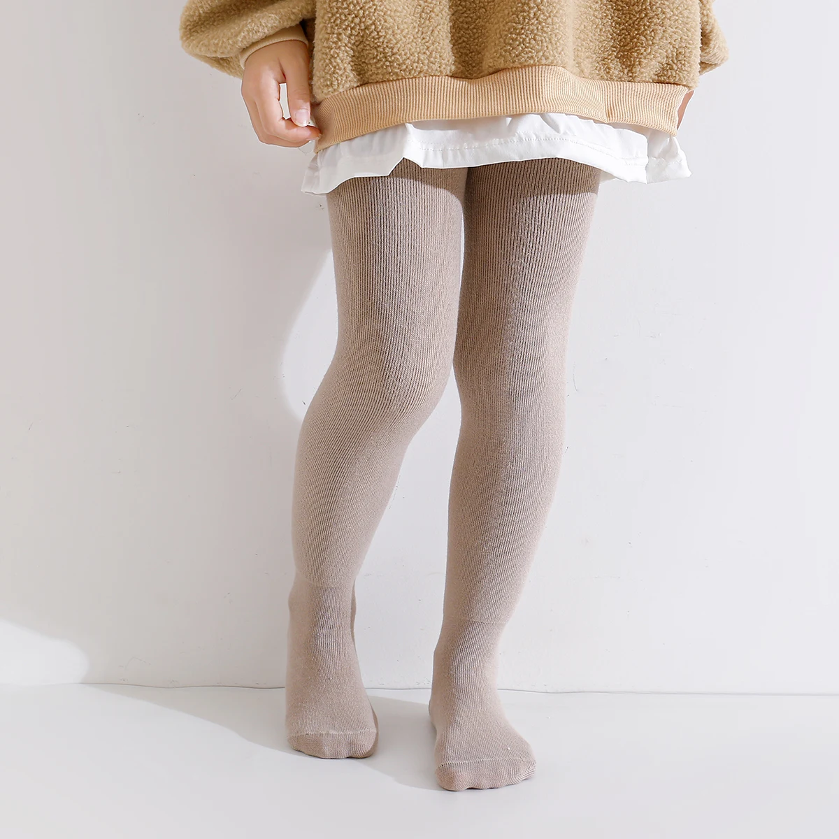 2 Stück, integrierte Fleece-Strumpfhosen für Kleinkinder, warme Winter-Leggings mit Fußteil, in verschiedenen Farben. – Detail 4