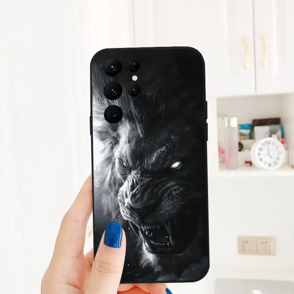 حافظة هاتف H-Hugu B-BOSS فاخرة لهاتف S Series S20 S21 S22 S23 S24 FE Plus Ultra غطاء ناعم للبشرة صديق للبشرة