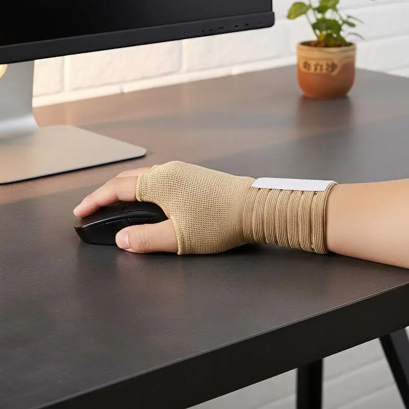 Wrist Palm Guard Adjustable Compression Strap Soft Breathable Polyester for Office Typing Wrist Support