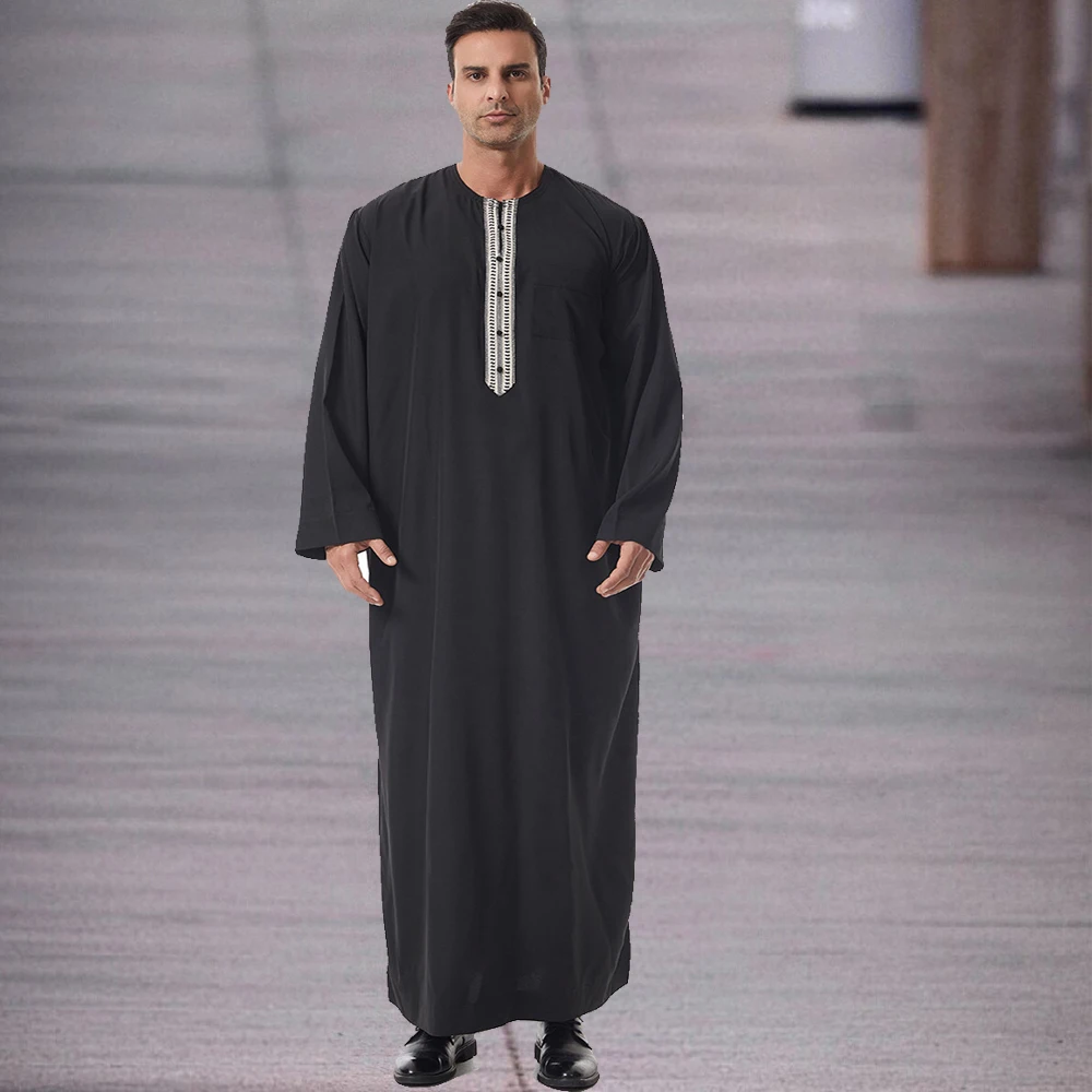 

Islam Men's Clothing Djellaba Homme Muslim Thobes for Man Jubba Thobe Thoub Arab Robe Long Sleeve Kaftan Caftan Daffah Dishdasha