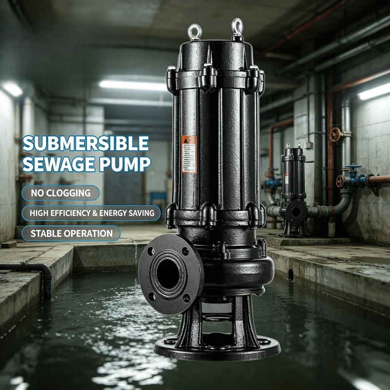 Electric Submersible Sewage Pump Cast Iron High Pressure Customizable for Garden Basement Flood Drainage
