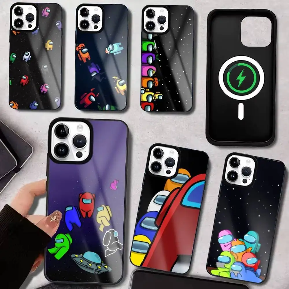 

A-Among-es Cute Us Phone Case For iPhone17,16,15,14,13,12,11 Plus,Pro Max For Magsafe Wireless Charging