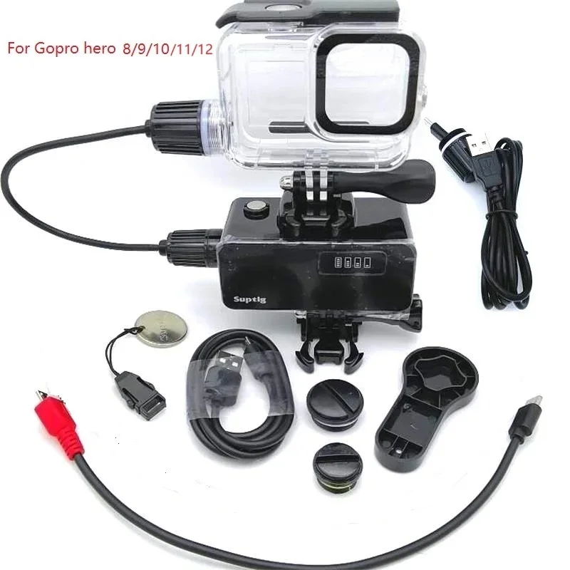 5200mAh Waterproof Power Bank Battery Charger Waterproof Case For GoPro Hero 8/910112 Black Action Camera Charging Protect Frame