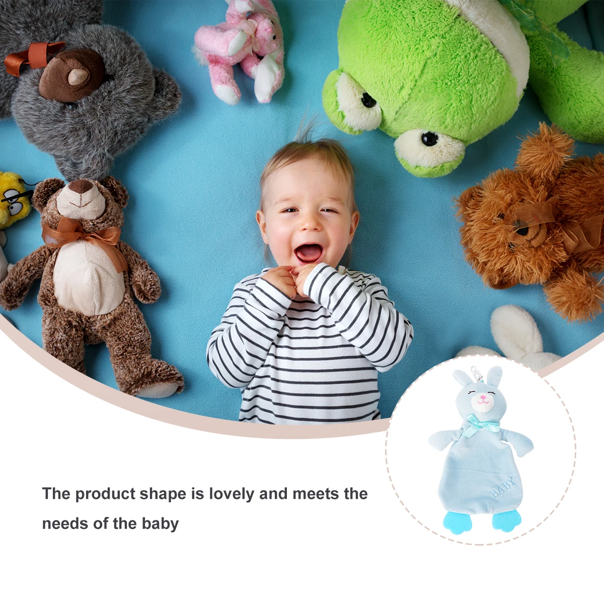 Baby Pacifying Towel Soft Appeasing Gum Soothing Lightweight Saliva Absorbent Non-Shedding Skin-Friendly Comfortable Cognition