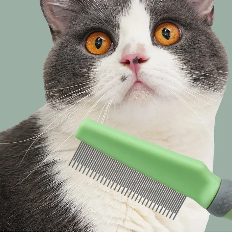 Peigne Épilateur à Dents Dense pour Chien et Chat, Brosse de Énergie et de Toilettage avec Poignée Confortable, Fournitures pour Animaux de Compagnie