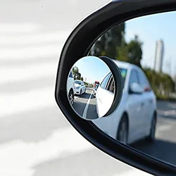 360 Degree HD Blind Spot Mirror Adjustable Car Rearview Convex Mirror Wide Angle Rear View Small Frameless Round Mirror 1Pcs