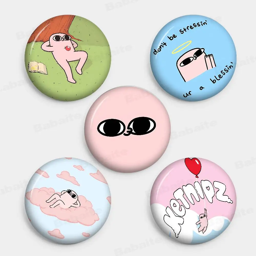 Cartoon Funny Big Eyes Ketnipz Customizable Soft Button Pin For Women Creative Jewelry Funny Badge Cartoon Lover Hat