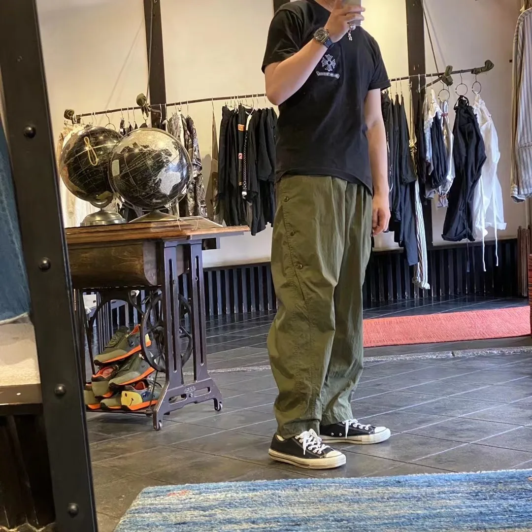21SS KAPITAL Japan Kazuhiro Hirata Style Trendy Loose Tapered Military Green Placket Military Style Casual Pants