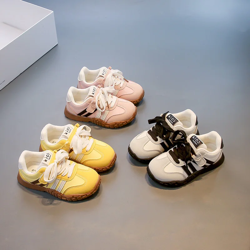 

Children's leather sports shoes soft sole spring 2026 new casual shoes fashion single shoes for boys and girls kids shoes