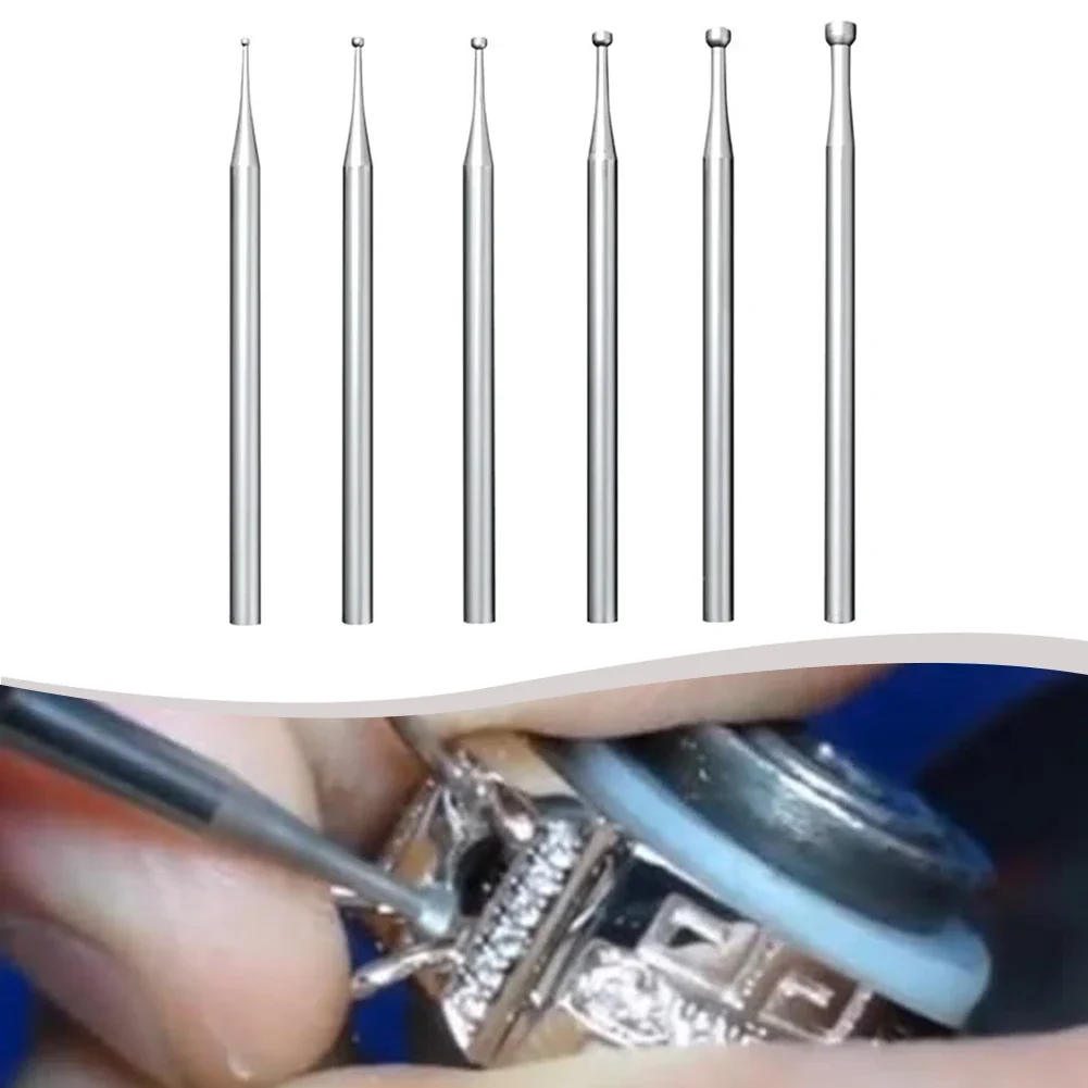 ​6pcs 49.5mm Round Cup Burr Jewelry Making Burs Wire Rounder Bits Wood Carving Cutter 1.0mm, 1.4mm, 1.6mm, 1.8mm, 2.0mm, 2.3mm