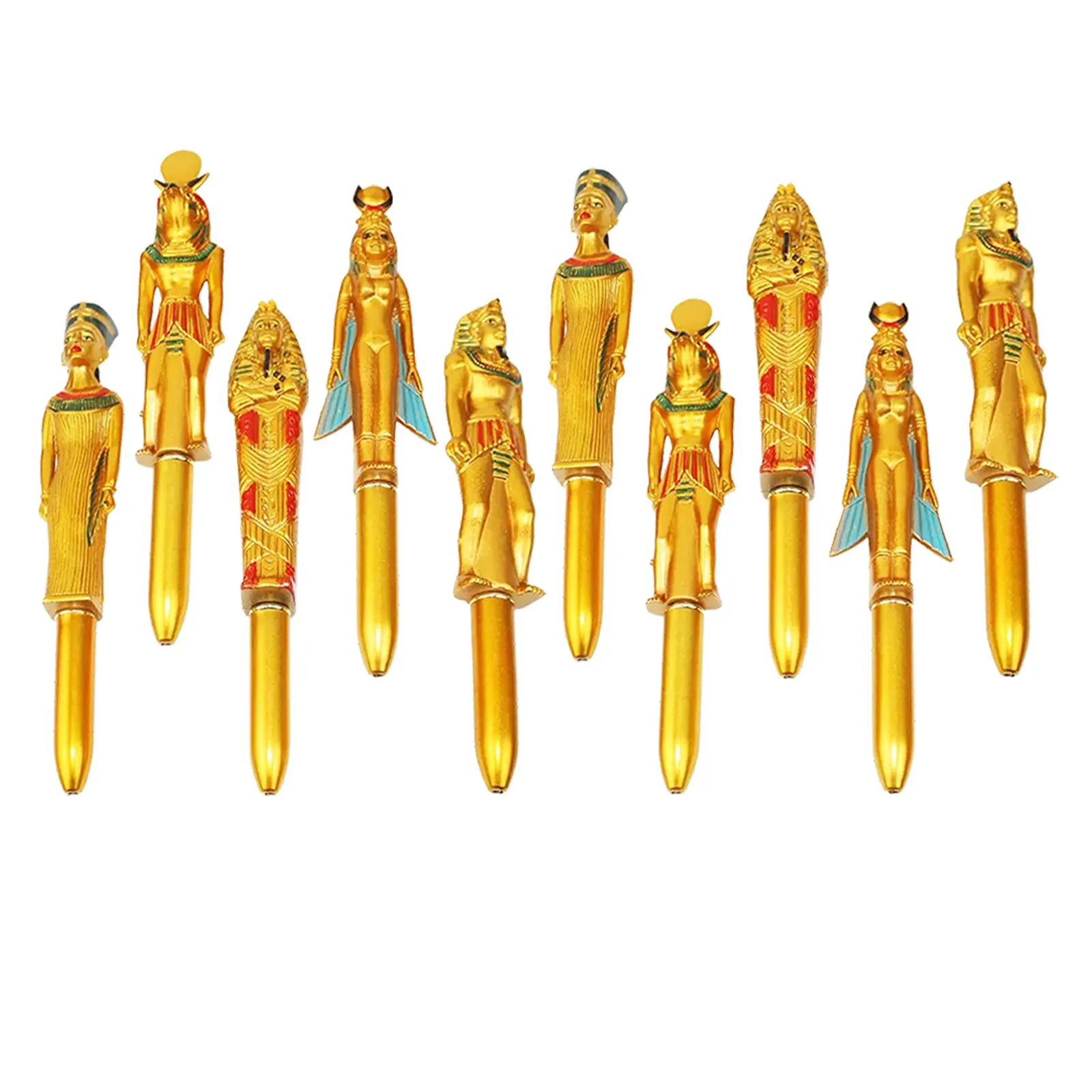 10Pcs School Writing Pen For Home Office Pen Christmas Stocking Fillers Egyptian Ballpoint Design