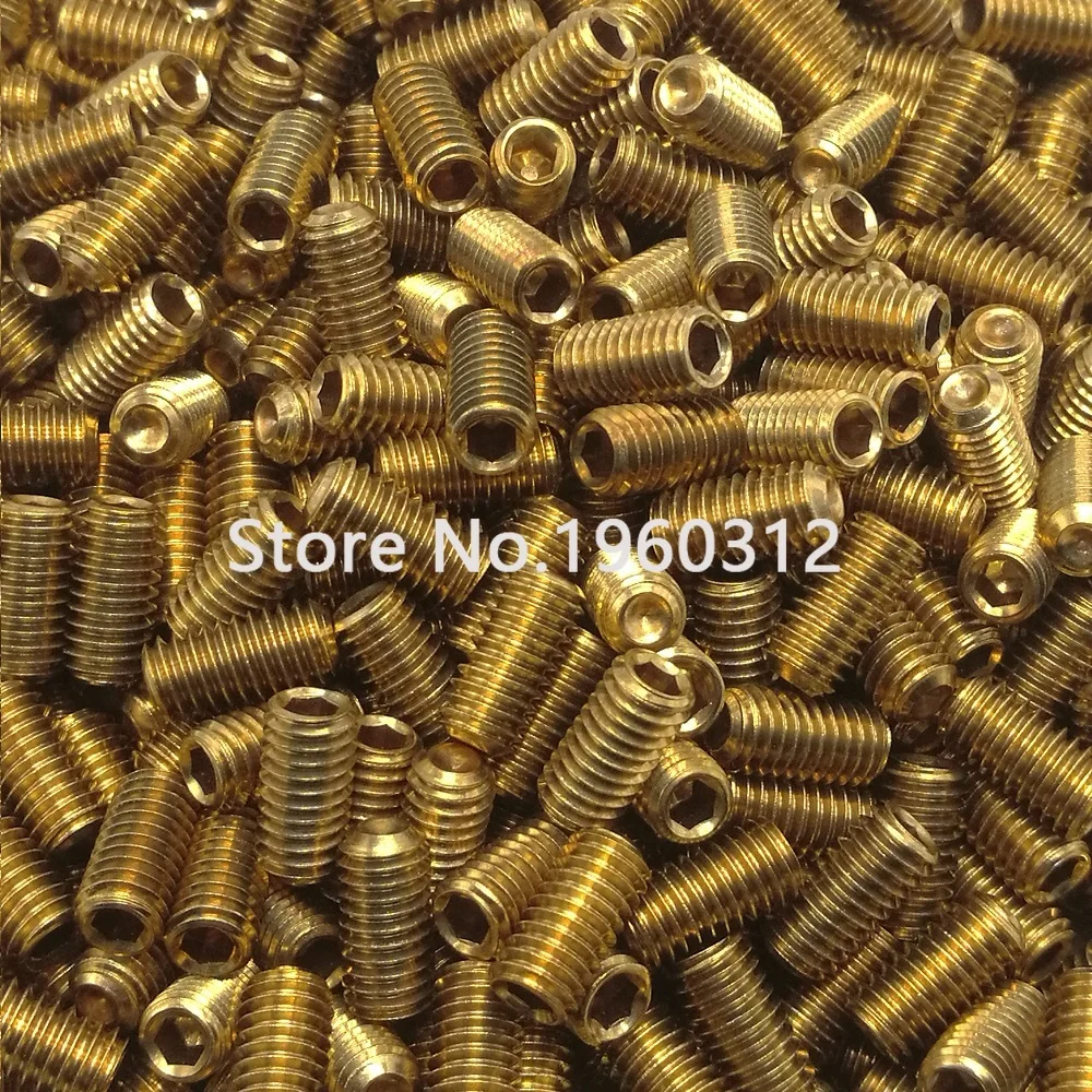 2-20PCS DIN916 brass set screw M1.6 M2 M2.5 M3 M4 M5 M6 M8  headless hex socket set screw grub screw