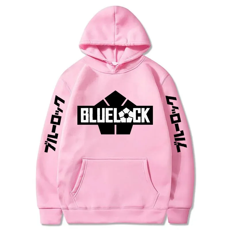 CyJapan Anime Blue Lock Cool fútbol diseño de logotipo hombres mujeres sudaderas con capucha moda dibujos animados Manga invierno Harajuku Sudadera de manga larga