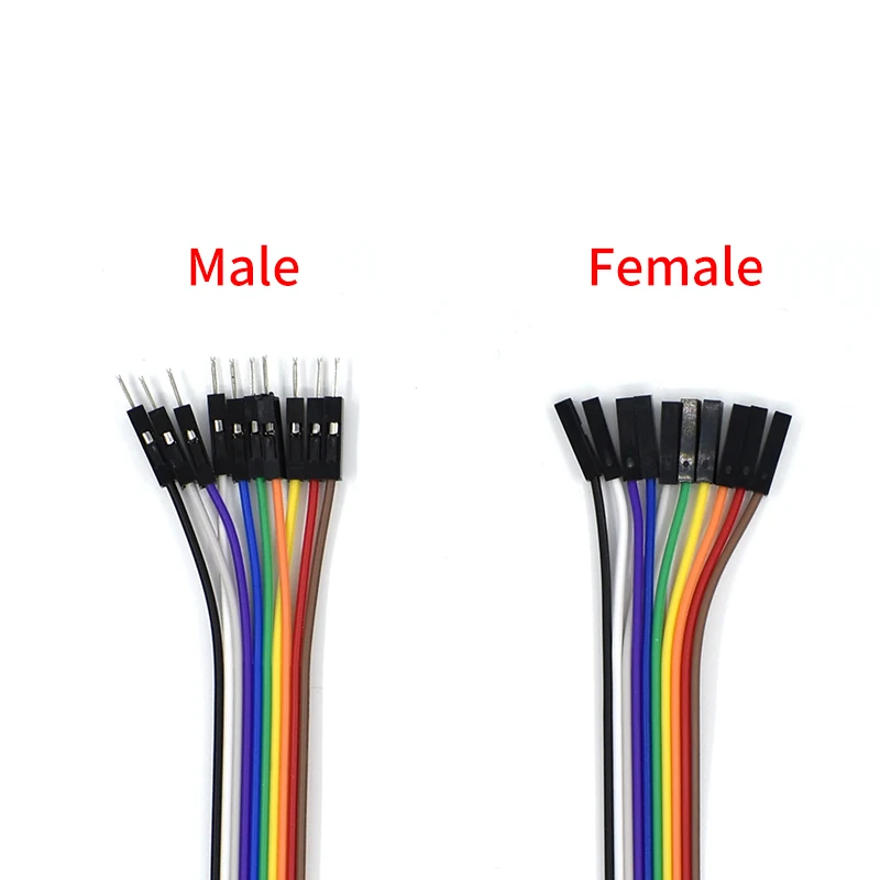 20/30cm 10Pin Double-end Alligator Clips Jump Wire Male Female Crocodile Clip Test Lead Jumper Dupont Line Cable DIY Connection