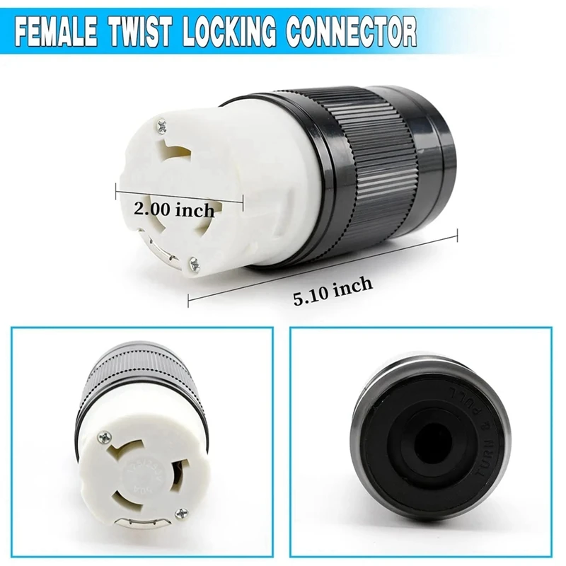 50 Amp RV Power Inlet Receptacle, 50 Amp RV Power Cover Twist Locking Connector