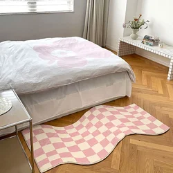 Irregular Checkerboard Bedroom Rug Modern Fashion Classic Lattice Living Room Polyester Carpet Cute Girly IG Decoration Home Mat