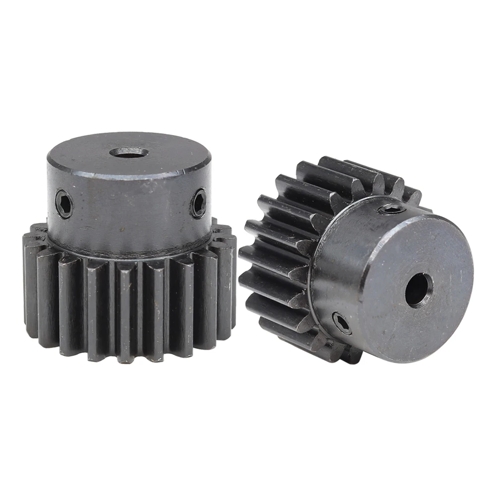 Engrenagem spur 1.5 Module-20T blackening sc45 # aço carbono de alta frequência que extingue o tamanho do furo da engrenagem 5/6/6.35/8/10/12/14/15mm
