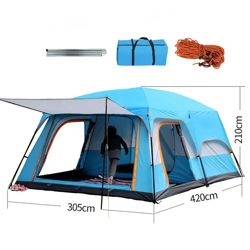 Outdoor Waterproof 8-12 Person Camping Hiking Beach Folding Automatic Pop-Up Instant Camping Tent