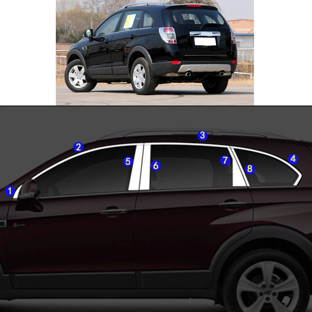 For Chevrolet Captiva 2012 2013 2014 2015 2016 2017 Car Sticker Garnish Pillar Window Middle Strip Trim Frame Hoods Parts - view 2